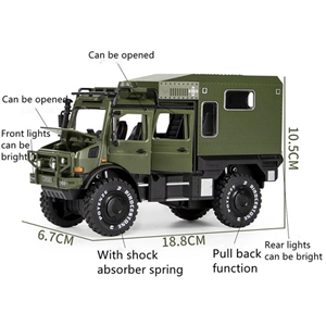 ماشین اسباب بازی بنز ارتشی سبز طرح نفربر جنگی مدل یونیماگ Unimog 1:24 Car Model_اسباب بازی